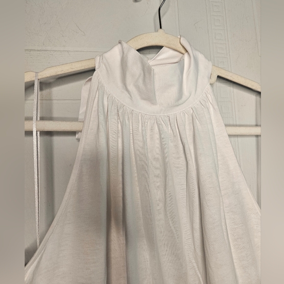 Mango Open Back Halter Neck Cotton Tiered Maxi Dress White Size 18 Plus NWOT - Picture 9 of 15